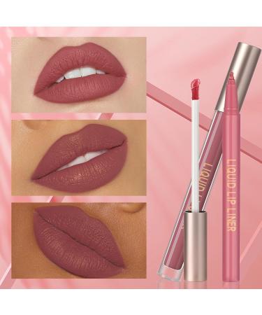 Matte Liquid Lipstick & Lip Tint Stain Kit - Waterproof Long-Lasting Non-Stick Cup Lip Gloss & Liner - Moisturizing Nude Red Set for Women & Girls - Buy Online on GoSupps.com