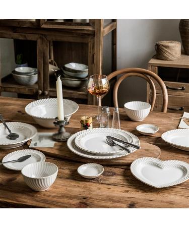 Serving Plates Ceramic Western Dish Dessert Dish Vintage Pattern Dining Plate Home Kitchen Restaurant Western Chinese Dining Plate Round White for Appetizer Dinner and Desserts (Size : CH) Small - Buy Online on GoSupps.com