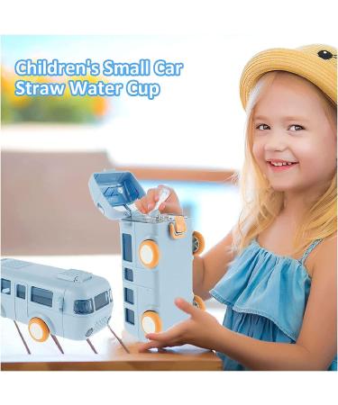 Knixhult 2023 New Portable Bus-Shaped Water Cup | 16 oz Leak-Proof Straw Cup with Shoulder Strap | Cute Athletic Drinking Bottle for Kids | Detachable & Cartoon Design (C-Yellow) - Buy Online on GoSupps.com