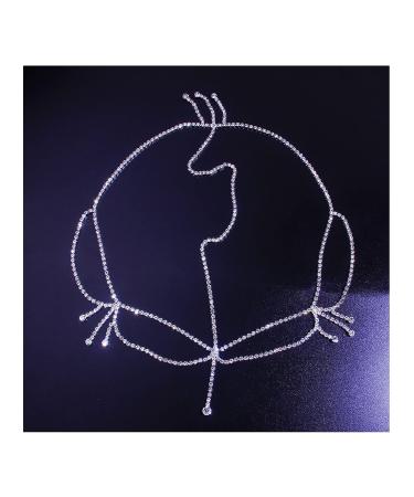 Rhinestone Waterdrop Head Chain Headband for Women - Silver 2 | Wedding Bridal Hair Jewelry - Buy Online on GoSupps.com