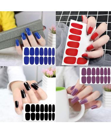 8 Sheets Solid Color Full Wraps Nail Stickers with Nail File MWOOT Self-Adhesive Nail Art Polish Stickers Strips Nail Wraps Decals for DIY Manicure Tips Decoration - Buy Online on GoSupps.com
