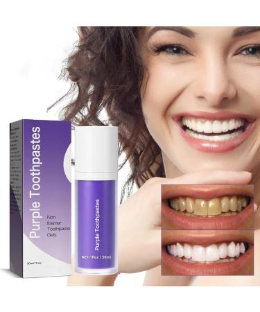 Purple Teeth Whitening Toothpaste purple toothpaste white teeth tooth whitening toothpaste purple clean yellow teeth color correction serum teeth lighten teeth for yellow teeth