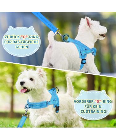 Eyin No-Pull Dog Harness with Leash & Soft Padded Reflective Adjustable Vest for Puppies Small & Large Dogs - Light Blue XS - Buy Online on GoSupps.com