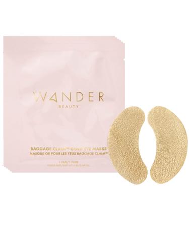 Gold Under Eye Patches | WANDER BEAUTY BAGGAGE CLAIM | Under Eye Mask, Brightens Dark Circles, Hyaluronic Acid Eye Mask - Puffy Under Eye Bags, Fine Lines, Wrinkles, Dullness, Hydrates, Moisturize (1 Pack Contains 6 Pairs