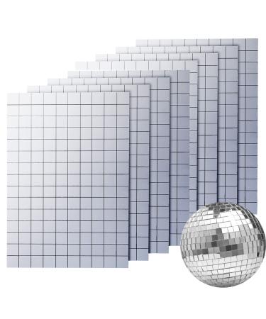 PP OPOUNT 1200 PCS Self-Adhesive Mosaic Tiles  10x10 mm Real Glass Mirrors Mosaic Tiles Mirror Mosaic Stickers for DIY Craft Decoration 1200 PCS Mosaic Tile