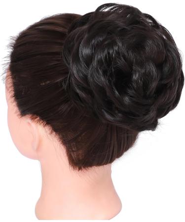BUYOGET Messy Bun Hair Pieces For Women Hair Bun Extension Updo Curly Messy Bun Donut Hair Chignons Scrunchie Dark Brown - Buy Online on GoSupps.com