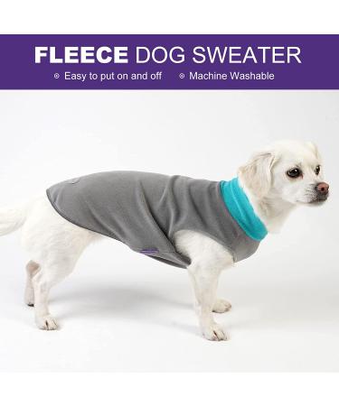 Cyeollo 2 Pack Fleece Dog Sweater Vest with Reflective Stripe - Teal & Grey - For Small, Medium, Large Dogs - Buy Online on GoSupps.com