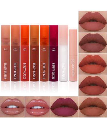 8 Pcs Matte Liquid Lipstick Set | Long-Lasting Waterproof Lip Gloss & Balm | Beauty Glazed Lip Cosmetics for Women - Buy Online on GoSupps.com