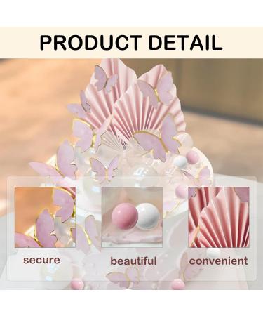 Cake Decorations 44 PCS Paper Palm Fan Cake Decorations Pink Palm Leaf Cake Toppers Cake Decorations For Birthday Party Wedding Valentine's Day - Buy Online on GoSupps.com