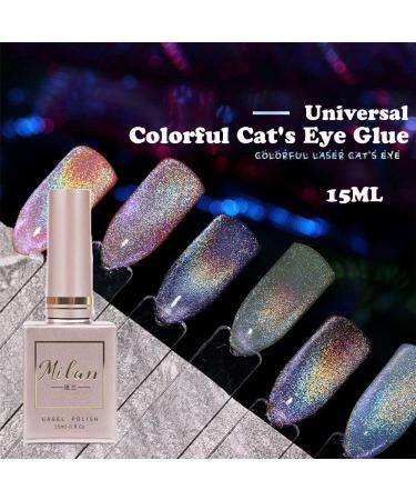 15ML Hot Varnish Nail Art Shining Nail Gel Aurora Glossy Cat Eye Gel Colorful Universal Colorful Cat's Eye Glue - Buy Online on GoSupps.com