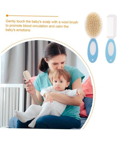 iBasenice 4 Pcs Baby Brush Set & Scalp Scrubber - Toddler & Infant Hair Care Kit | Silicone Hair Shampoo Brush & Comb for Children - Blue x2pcs 14x5cm - Buy Online on GoSupps.com