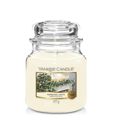 Yankee Candle Scented Candle | Twinkling Lights Medium Jar Candle| Burn Time: up to 75 Hours Twinkling Lights Original Medium Jar