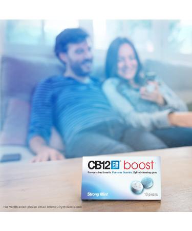 CB12 Boost Chewing Gum - Sugar-Free Cool Mint Flavour for Instant Freshness and Bad Breath Prevention (10 pcs) - Buy Online on GoSupps.com
