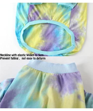 PriPre Tie Dye Dog Clothes - Breathable Cotton Shirt for Large Dogs - Tiedye Blue 3XL - Buy Online on GoSupps.com