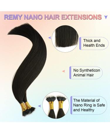 KOCONI 50g Nano Ring Hair Extensions | Real Human Hair Remy | 14 inch #1B Natural Black - Buy Online on GoSupps.com