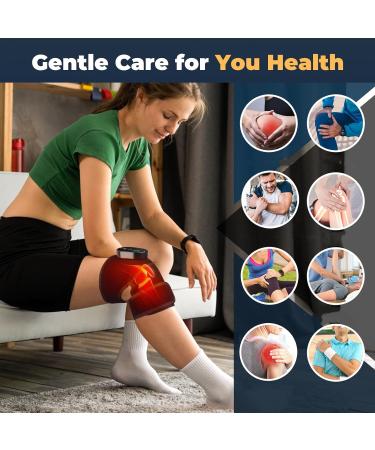 Heated Knee Brace Cordless Knee Brace Warmer with 6 Heating Levels Electric Heating Pad for Knee Shoulder Elbow Black 1 Pack Dark Black 1 Pack - Buy Online on GoSupps.com