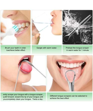 3-Piece Stainless Steel Tongue Scraper Set | Reusable Tongue Cleaner for Oral Hygiene & Fresh Breath | Durable Metal Tongue Care Tools - Buy Online on GoSupps.com
