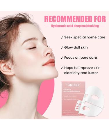 5 Pi ces Collagen Mask Collag ne Masque Hydratant Visage Masque Collag ne Resserrement des Pores Traitement des Rides pour Une Peau clatante rose - Buy Online on GoSupps.com