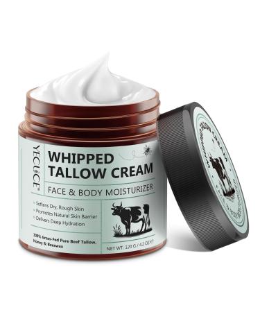 Beef Tallow and Honey Balm Beef Tallow for Skin Face & Body Moisturizer with Grass-Fed Pure Beef Tallow Honey Beeswax Whipped Tallow Cream Delivers Deep Hydration Skin