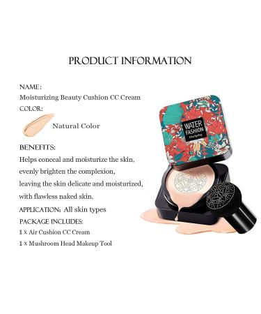 Firstfly Mushroom Air Cushion CC Cream | Moisturizing Concealer Makeup Base | BB Liquid Foundation - Buy Online on GoSupps.com