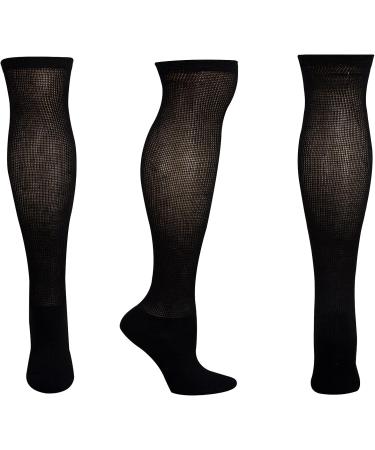 Athlemo Women Bamboo Diabetic Over Knee Circulation Socks 9-11 Black (2 Pairs) - Buy Online on GoSupps.com