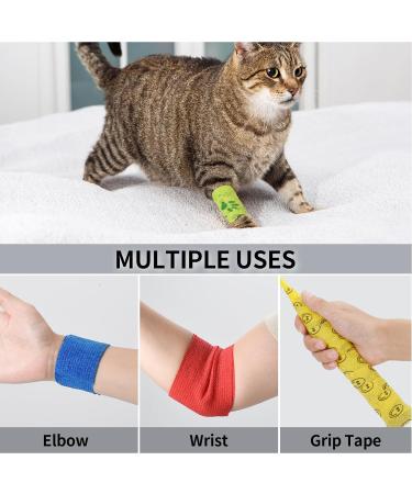 12 Pieces Self-Adhesive Bandage for Dogs & Pets | Vet Wrap Cohesive Bandages for Horses Elastic Binding Tape for Wrists Ankles & Fingers - International Shipping Available - Buy Online on GoSupps.com