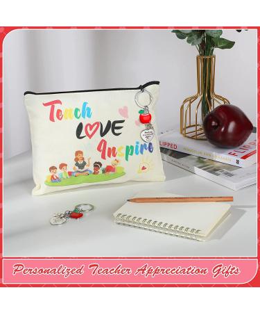 Teacher Appreciation Gift Set - 12 Pcs Makeup Bags & Keychains for Graduation (Delicate Style) - Buy Online on GoSupps.com