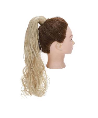 Pference Clip-In Hair Extensions - Magical Adhesive Tape-In Ponytail - 43cm Wavy Dark Blonde & Bleach Blonde Ombre - Buy Online on GoSupps.com