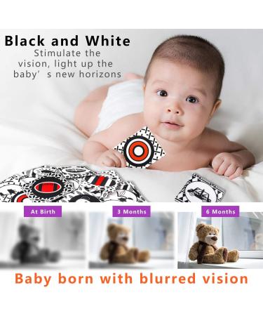 Black and White Soft Flash Cards - Educational Fabric Baby Activity Crinkle Set with Storage Bag - Ideal for Infant Boys and Girls - Non-Toxic, Perfect for Baby Shower - Buy Online on GoSupps.com