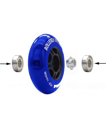 Rollerex VXT500 Inline Skate Wheels (2-Pack) Deep Sea Blue 76mm - Bearings & Spacers Included - Ideal for Hockey Roller Blades & RipStik - Buy Online on GoSupps.com