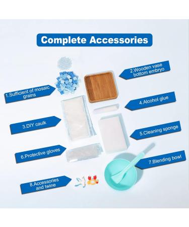 Glass Mosaic Tiles Kit for Adults - Bamboo Coaster Craft Supplies - Buy Online on GoSupps.com