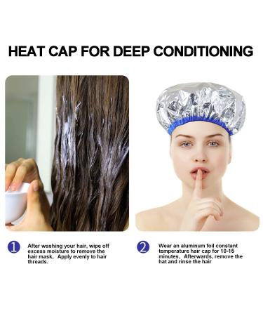 4pcs Reusable Aluminum Foil Deep Conditioning Caps | Waterproof & Heating for Home Salon Use - Buy Online on GoSupps.com