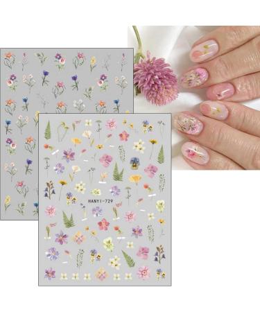 9 Sheets Spring Flower Nail Art Stickers Self-Adhesive Colorful Floral Nail Stickers Decals DIY Nail Art Supplies Decals for Women Girls Nail Tips Design Decoration Accessories - Buy Online on GoSupps.com