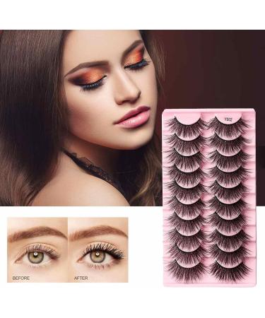 Eyelashes | 3D Lashes False Eyelashes 10-Pairs Faux Lashes Wispy Lashes Pack Dramatic Long Thick Volume Fake Eye Lash Puchen Y502 - Buy Online on GoSupps.com