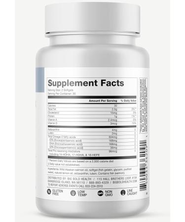 BIG BOLD HEALTH Skin & Eye Support - Omega-3 Complex with Alaskan Salmon Oil DHA Astaxanthin & Lutein for Healthy Eyes & Skin - 60 Softgels - Buy Online on GoSupps.com