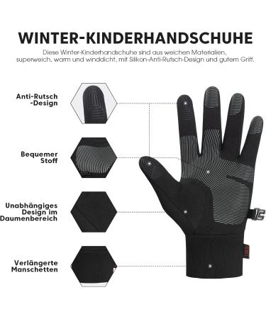 Winter Riding Gloves for Kids - Waterproof Anti-Slip Touchscreen | Puliou Bicycle Gloves for Girls 4-12 Years - Buy Online on GoSupps.com