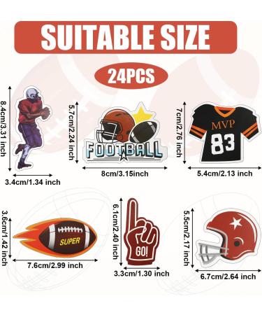 24pcs Football Cupcake Toppers Single-sided Football Cake Topper Rugby Cupcake Toppers Football Cake Decorations Football Cupcake Picks for Super Bowl Sport Game Day Themed Birthday - Buy Online on GoSupps.com