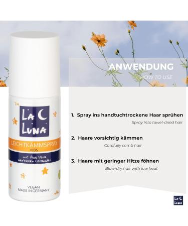 THE MOON La Luna Hair Shampoo for children light comb spray with aloe vera valuable ceramides no pulling vegan La Luna hair care hair treatment boys and girls hair care leave in 350 ml - Buy Online on GoSupps.com