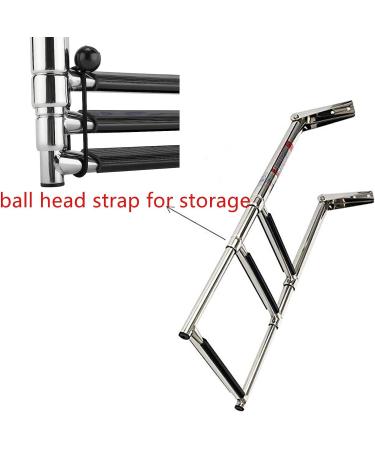 Amarine Made 3 Step Stainless Steel Telescoping Boat Ladder | Marine Swim Step - Buy Online on GoSupps.com