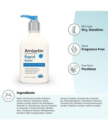 Amlactin Rapid Relief 15% Lactic Acid Lotion - Fragrance Free, 7.9 oz | Moisturizes & Restores Skin - Buy Online on GoSupps.com