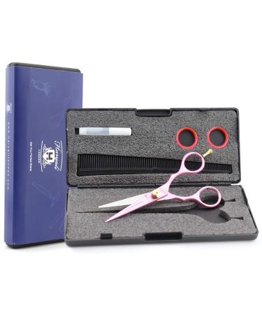 Haryali London Hairdressing Scissors - Professional 5.5"" Hair Dressing Scissors Hairdressers Hair Cutting Shears Hair Cutting Scissors - for Men and Women with Adjustable Screw and Comb Pink