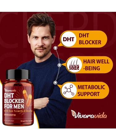 DHT Blocker for Men | Hair Growth Vitamins Supplement with Saw Palmetto & Biotin - Hair Regrowth - Natural Hair Loss Supplements Liquid-Filled - Proprietary Herbal Blends (180 Capsules) 90 Count (Pack of 2) - Buy Online on GoSupps.com