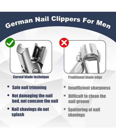 Buy German Nail Clippers for Men | Ultra Sharp Stainless Steel | 2024 Professional Catcher Design for Thick Toenails - Buy Online on GoSupps.com