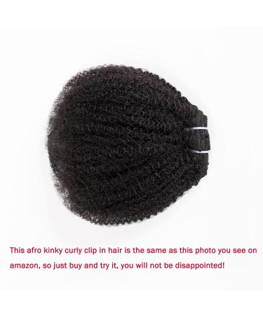 Saga Queen Afro Kinky Curly Clip In Hair Extensions 14 Natural Black - Brazilian Virgin Human Hair - Buy Online on GoSupps.com