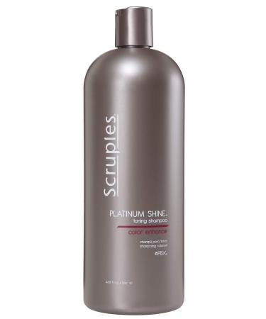 Scruples Platinum Shine Shampoo - Purple Toning Shampoo for Extending and Enhancing Blonde Hair - Cools Down Brassiness Yellow & Orange Hues - Moisturizing Violet Shampoo for All Hair Types (33.8 oz)
