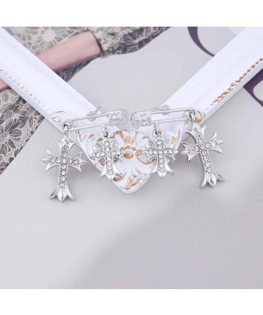 Vintage Crystal Cross Drop Earrings | Rhinestone Studs & Silver Paperclip Design | Sparkly CZ Crucifix Jewelry for Women - Buy Online on GoSupps.com