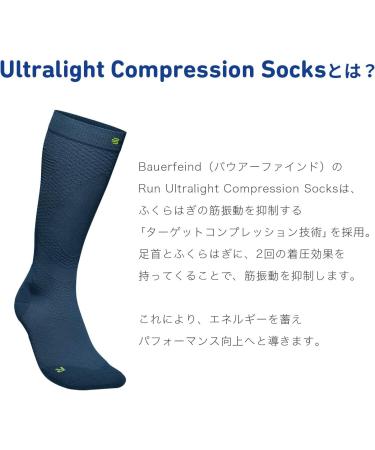 Bauerfeind Run Ultralight Compression Socks - Thin Sports Socks for Men & Women - Ideal for Jogging & Fitness - Marineblau S (38-40) - Buy Online on GoSupps.com