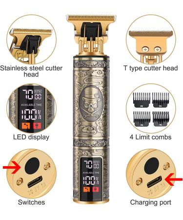 YOGINGO Professional Hair Trimmer for Men | Cordless Rechargeable with LCD Display | Zero Gapped Cutting | Grooming Kit Gifts - Buy Online on GoSupps.com