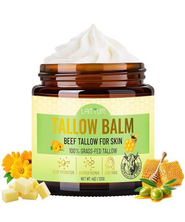 LAITYUM Beef Tallow for Skin -4oz Organic Tallow and Honey Balm for Face Moisturizer 100% Grass Fed Beef Tallow Cream Natural Whipped Tallow Balm Deeply Nourishment for Body Dry Cracked Sensitive Skin - Buy Online on GoSupps.com
