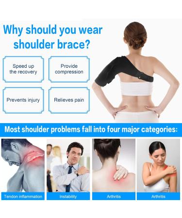 miscis Universal Shoulder Support Brace with Removable Pressure Pad - For Men and Women - Relieve Shoulder Pain and Support Rotator Cuff - Left or Right Shoulder - Buy Online on GoSupps.com